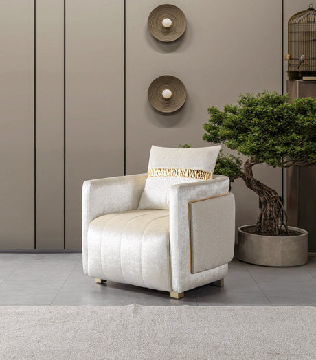 Carlina Ivory Velvet Sofa & Loveseat view 20