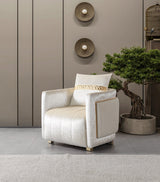Carlina Ivory Velvet Chair view 4