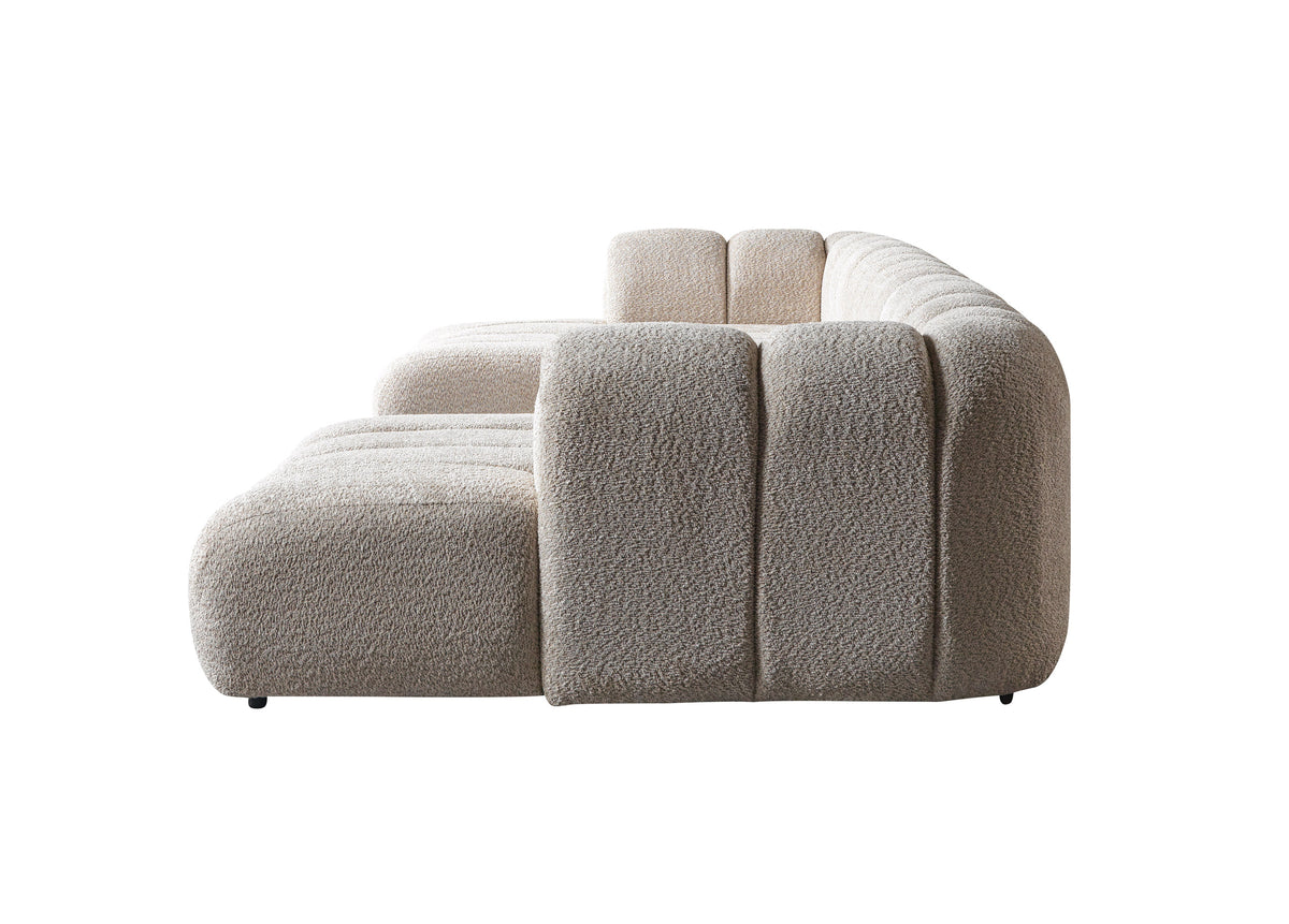 Lis Sand Boucle Double Chaise 147" Sectional view 18