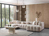 Ivy Sand Boucle Double Chaise 146" Sectional view 2