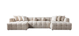 Ivy Sand Boucle Double Chaise 146" Sectional view 13
