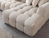 Ivy Sand Boucle Double Chaise 146" Sectional view 7