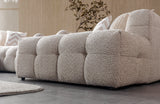 Ivy Sand Boucle Double Chaise 146" Sectional view 9
