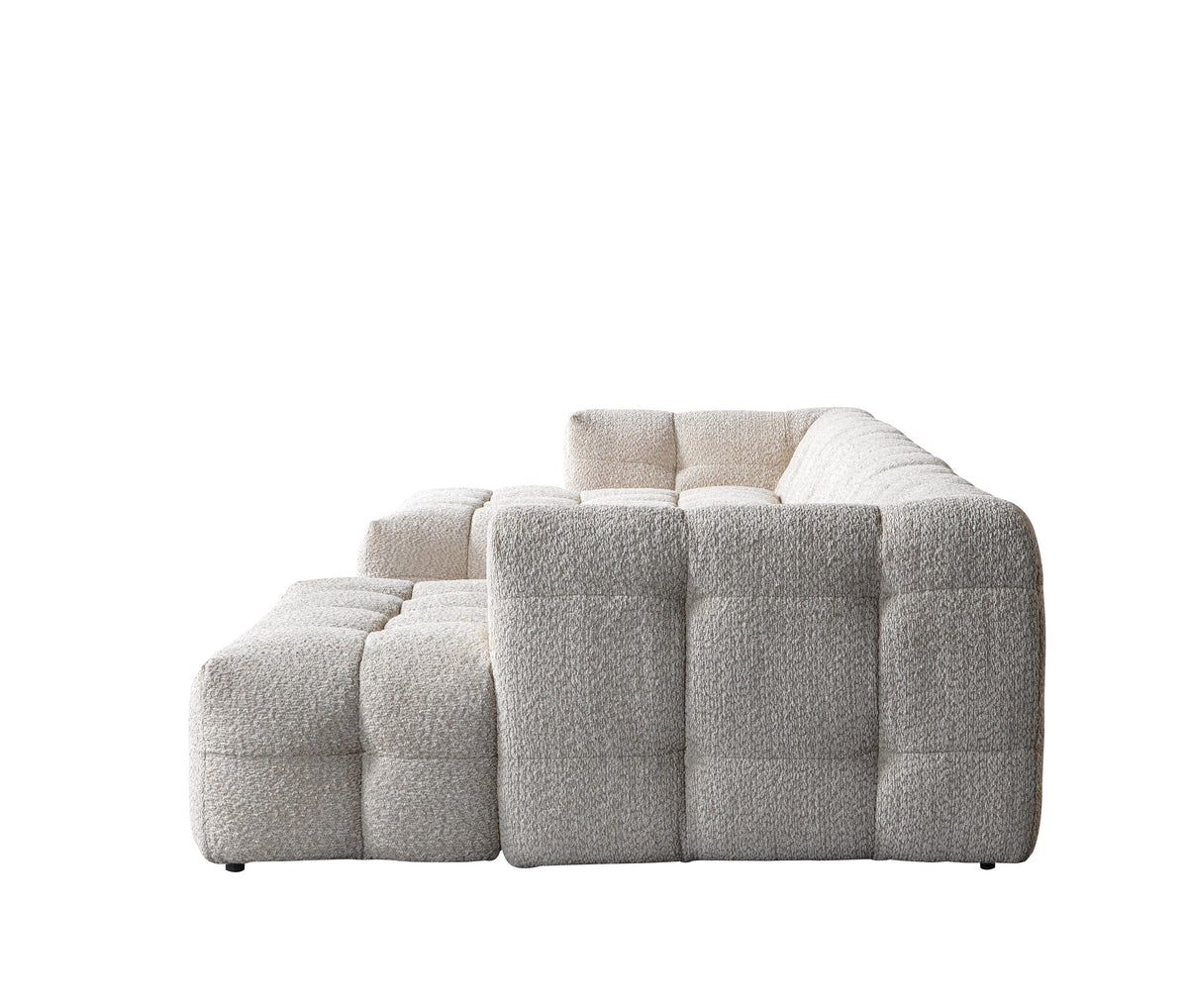 Ivy Sand Boucle Double Chaise 146" Sectional view 18
