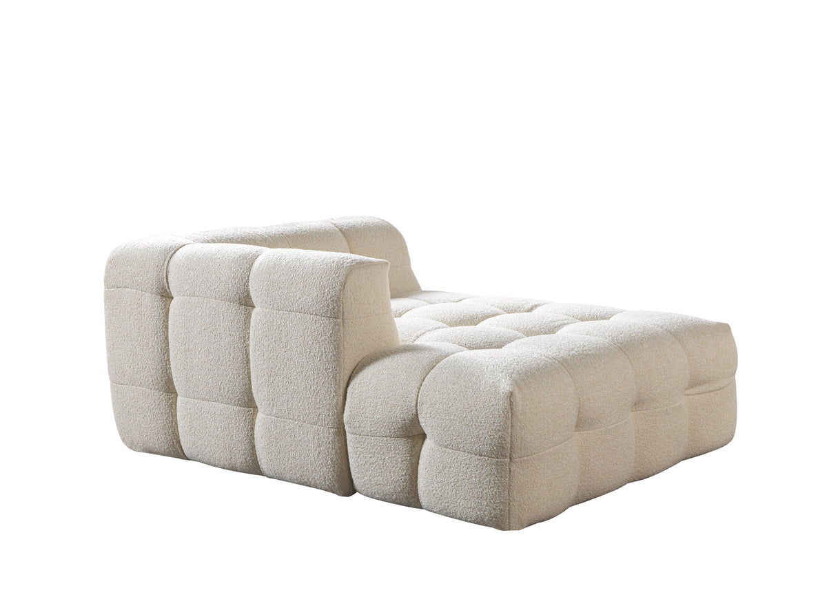 Ivy Ivory Boucle Double Chaise 146" Sectional view 19
