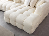 Ivy Ivory Boucle Double Chaise 146" Sectional view 7