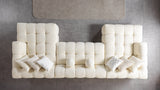 Ivy Ivory Boucle Double Chaise 146" Sectional view 4