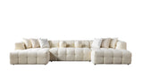 Ivy Ivory Boucle Double Chaise 146" Sectional view 13