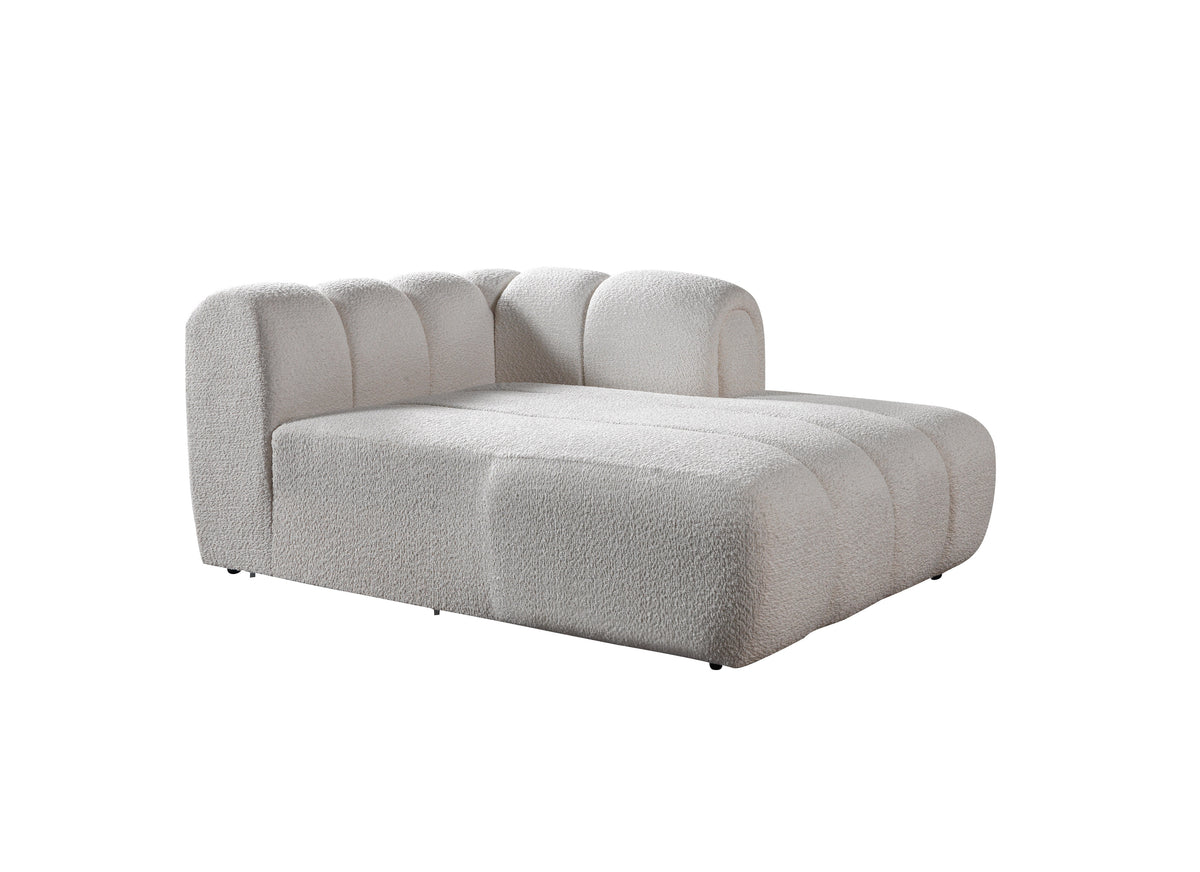 Lis Ivory Boucle Double Chaise 147" Sectional view 21