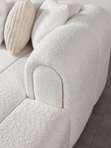 Lis Ivory Boucle Double Chaise 147" Sectional view 10