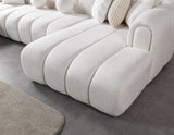 Lis Ivory Boucle Double Chaise 147" Sectional view 9