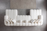 Lis Ivory Boucle Double Chaise 147" Sectional view 4