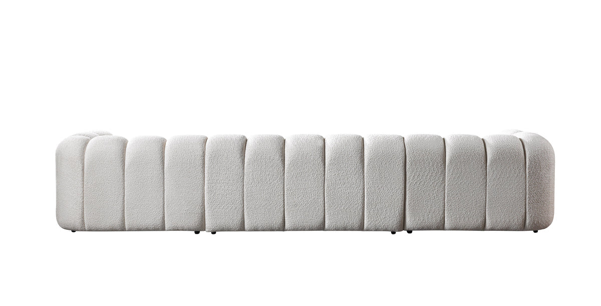 Lis Ivory Boucle Double Chaise 147" Sectional view 16