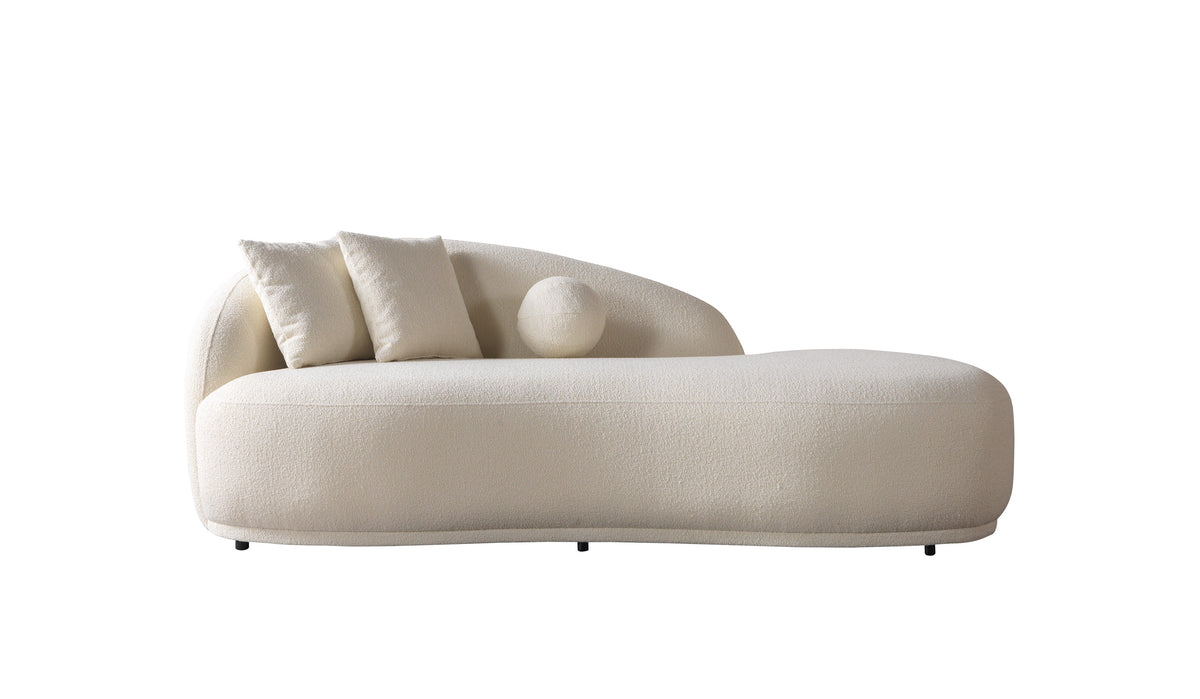 Bonita Ivory Boucle Sofa Chaise 87" view 9