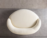 Bonita Ivory Boucle Round Sofa 71" view 9