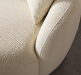 Bonita Ivory Boucle Round Sofa 71" view 13