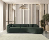 Cloe Green Velvet Curved 134" RAF Sectional from Decor Furniture