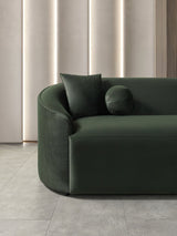 Cloe Green Velvet Curved 134" RAF Sectional view 8