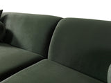 Cloe Green Velvet Curved 134" RAF Sectional view 9