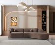 Cloe Coffee Velvet Curved 134" RAF Sectional from Decor Furniture