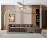 Cloe Coffee Velvet Curved 134" RAF Sectional from Decor Furniture