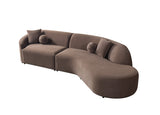 Cloe Coffee Velvet Curved 134" RAF Sectional view 10