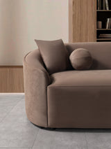 Cloe Coffee Velvet Curved 134" RAF Sectional view 8