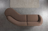 Cloe Coffee Velvet Curved 134" RAF Sectional view 7