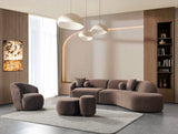 Cloe Coffee Velvet Curved 134" RAF Sectional view 3