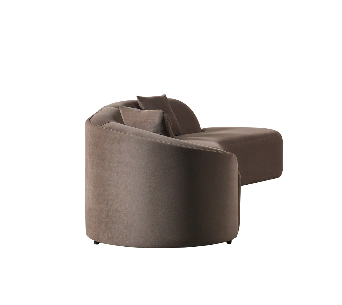 Cloe Coffee Velvet Curved 134" RAF Sectional view 11