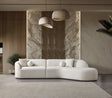 Cloe Ivory Velvet Curved 134" RAF Sectional from Decor Furniture