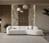 Cloe Ivory Velvet Curved 134" RAF Sectional from Decor Furniture