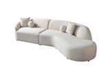 Cloe Ivory Velvet Curved 134" RAF Sectional view 10