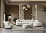 Cloe Ivory Velvet Curved 134" RAF Sectional view 2
