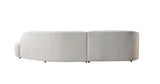 Cloe Ivory Velvet Curved 134" RAF Sectional view 12