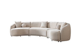 Bonita Ivory Velvet 3-Piece Curved 138" Sectional view 11
