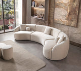 Bonita Ivory Velvet 3-Piece Curved 138" Sectional view 4