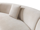 Bonita Ivory Velvet 3-Piece Curved 138" Sectional view 9
