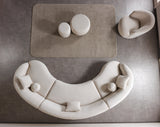 Bonita Ivory Velvet 3-Piece Curved 138" Sectional view 5