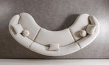 Bonita Ivory Velvet 3-Piece Curved 138" Sectional view 6