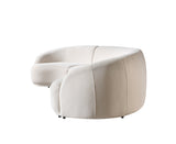 Bonita Ivory Velvet 3-Piece Curved 138" Sectional view 14
