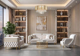 Fabiana Ivory Velvet Sofa & Loveseat from Decor Furniture