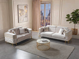 Fabiana Ivory Velvet Loveseat view 4