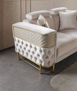 Fabiana Ivory Velvet Sofa & Loveseat view 9