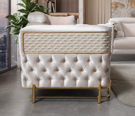 Fabiana Ivory Velvet Loveseat view 8