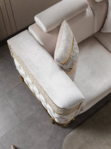 Fabiana Ivory Velvet Sofa view 8