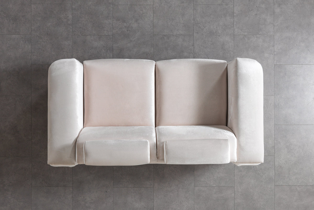 Fabiana Ivory Velvet Loveseat view 12