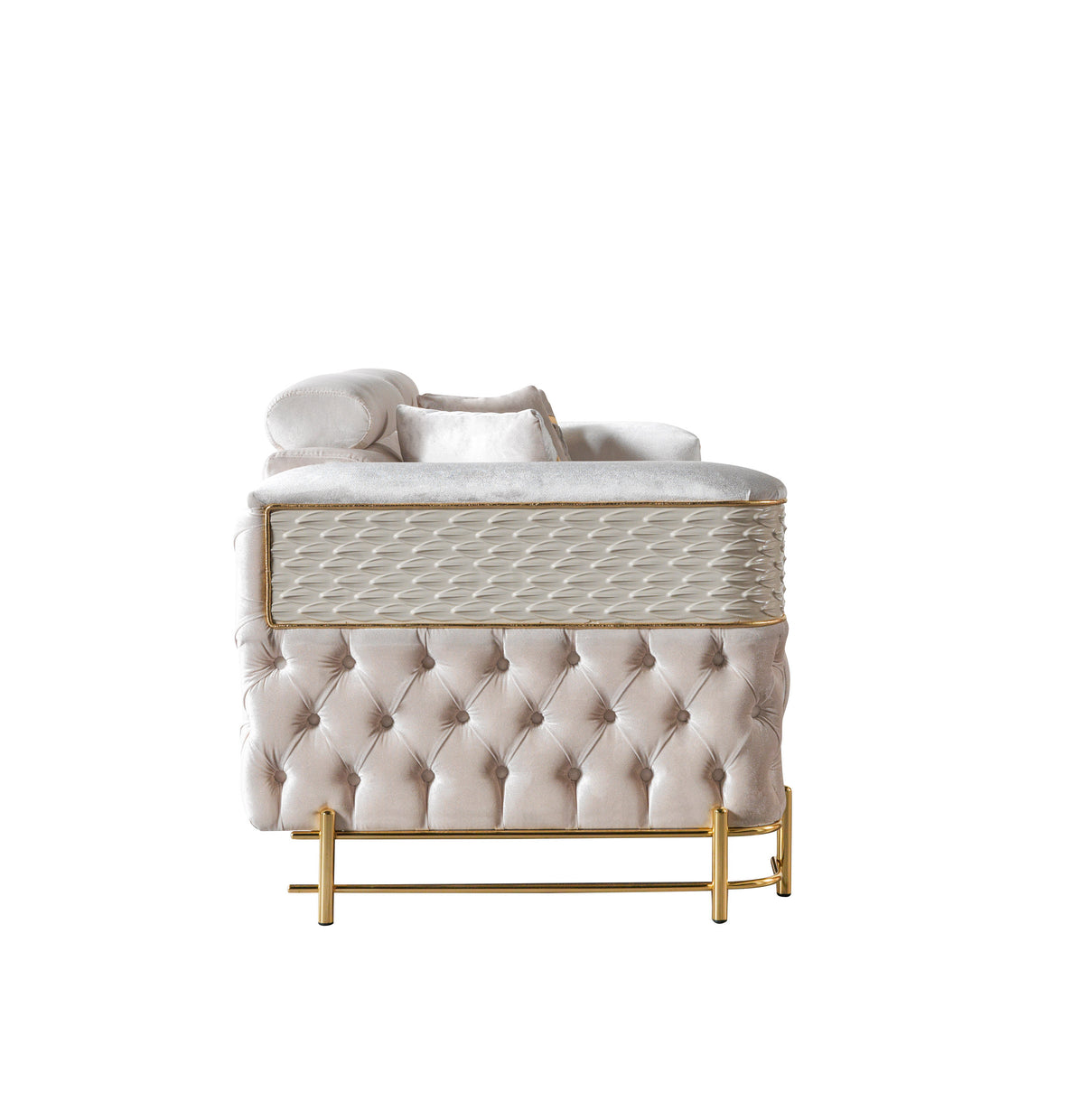 Fabiana Ivory Velvet Loveseat view 13