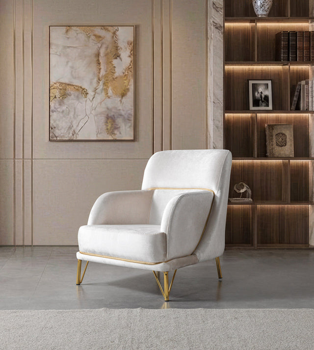 Fabiana Ivory Velvet Chair from Decor Furniture