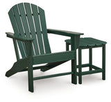 Sundown Green Shores Adirondack Chair close-up angle